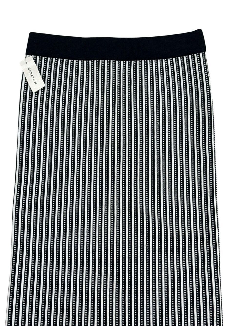 Aritzia Babaton Sculpt Knit Bodycon Tube Midi Skirt Black/White Stripe Size M
